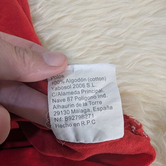 Robin Ruth Men's Red Classic-Fit Short Sleeve Spain Polo Shirt Size S - Picture 5 of 9